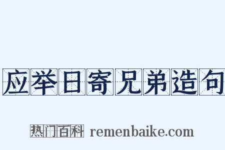 应举日寄兄弟造句是什么意思的图片